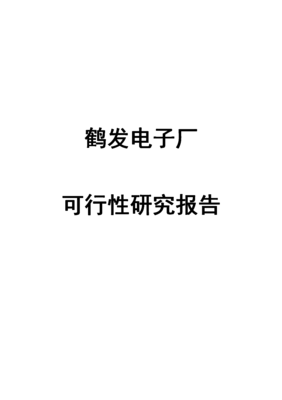 烸名賢電子廠建設項目可行性研究分析報告